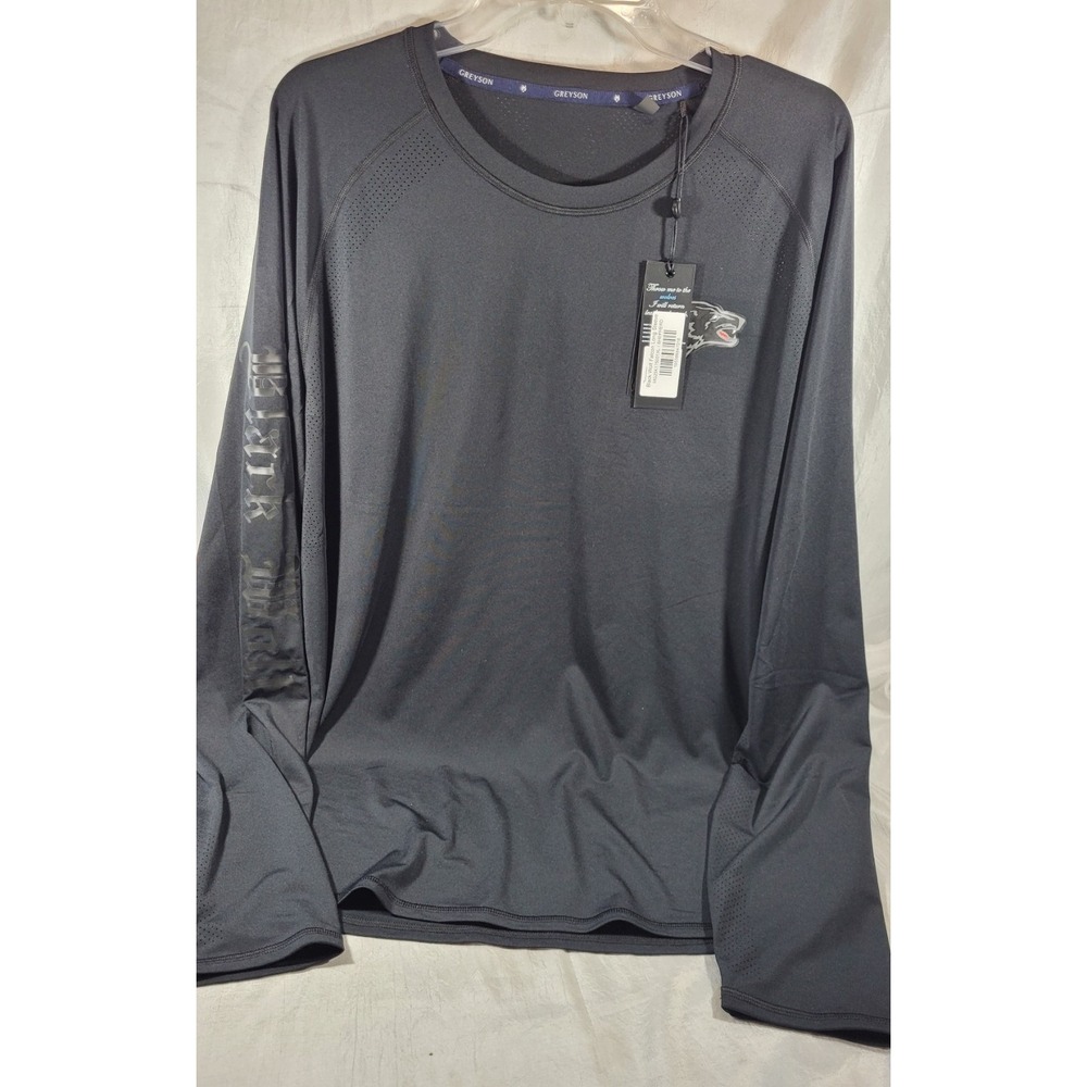 Greyson Men's Black Wolf Falcon Long Sleeve Performance Tee - Black - Medium